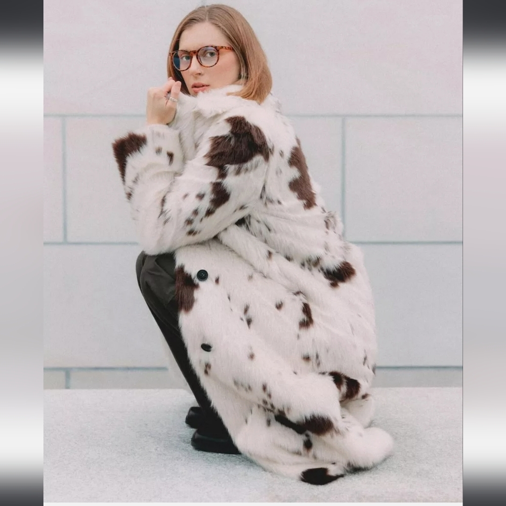 BNWT! Zara faux fur animal print coat - Picture 6 of 16